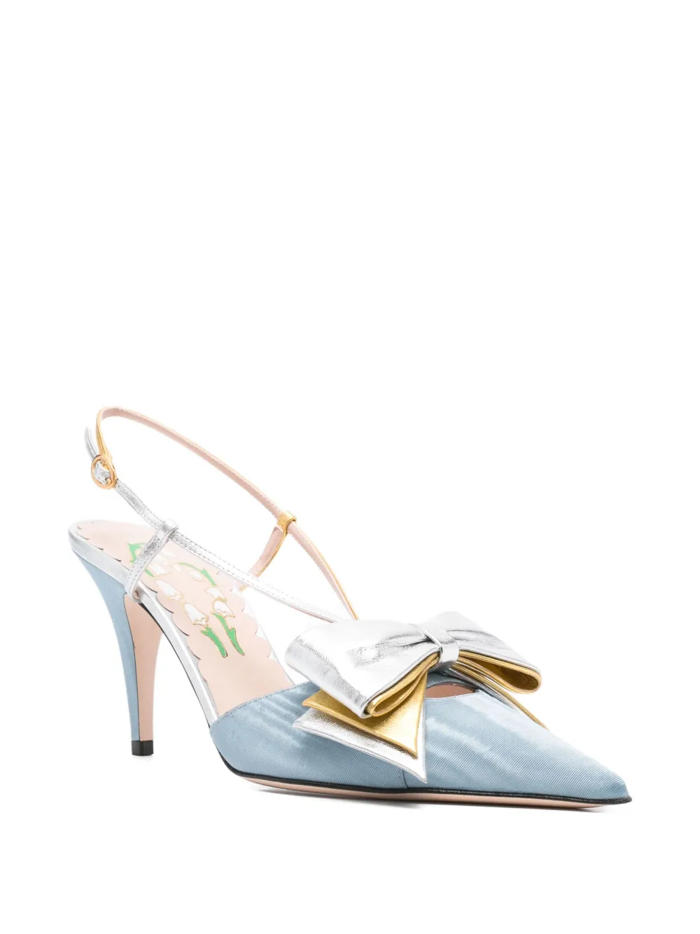 Valentino Garavani 90mm slingback pumps verfraaid met strik Blauw