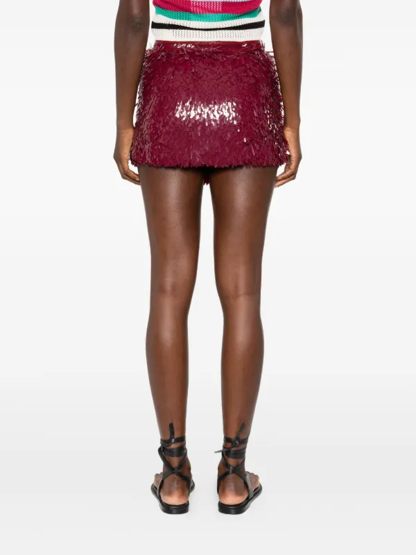 Alanui Fringe Mini Skirt Red FARFETCH IN
