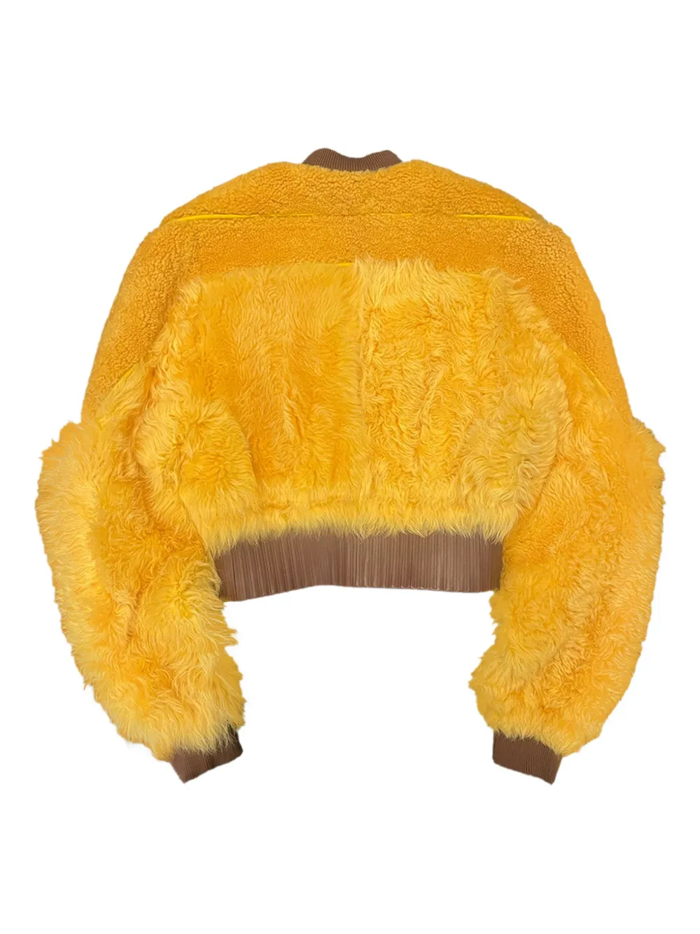 Rick Owens Shearling Bomber Jacket In Yellow