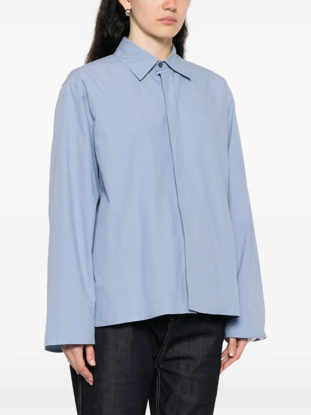 Sofie D'hoore Breton blouse met klokmouwen en knopen Blauw