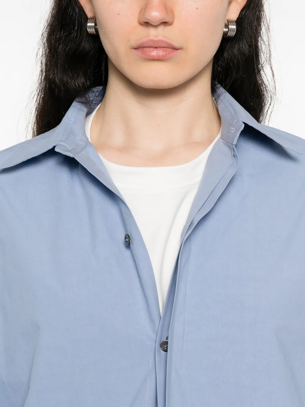 Sofie D'hoore Breton blouse met klokmouwen en knopen Blauw