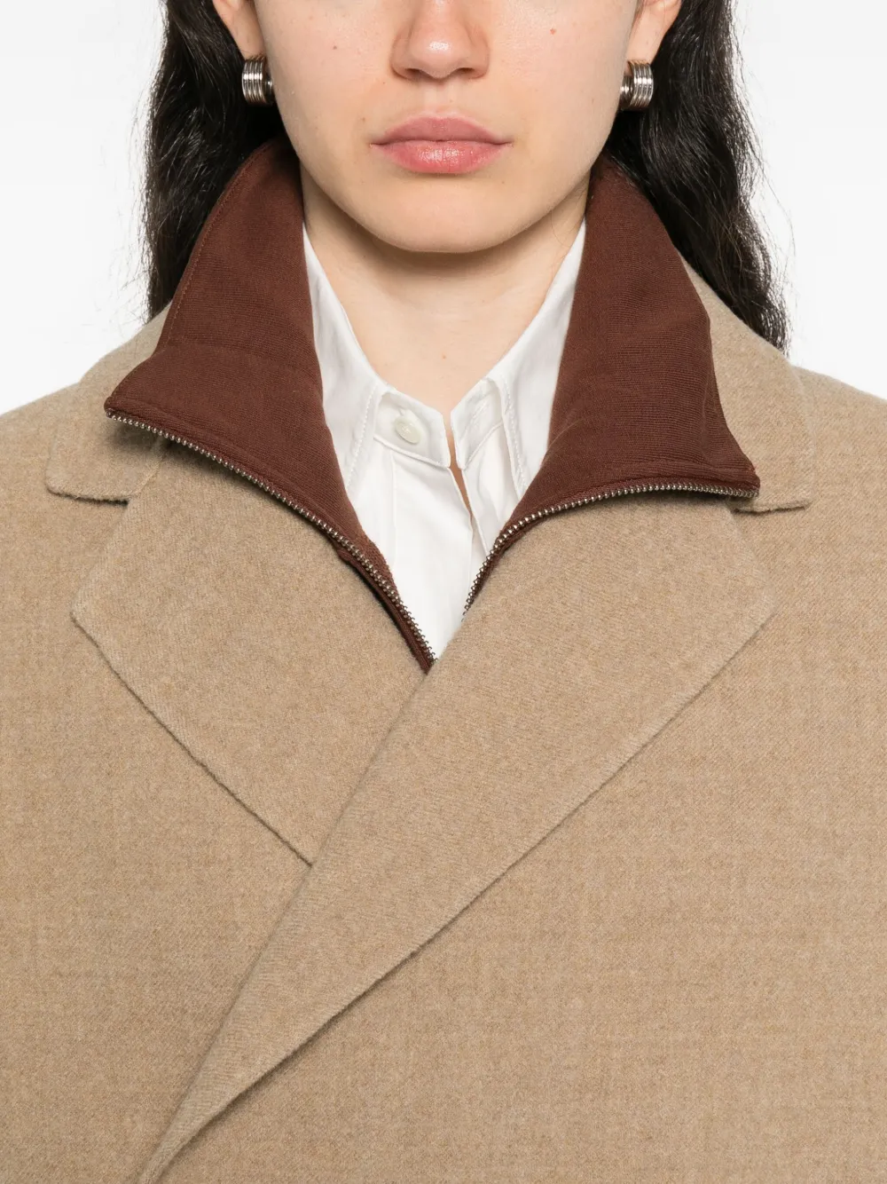 Sofie D'hoore Correggio wollen jas met dubbele rij knopen Beige