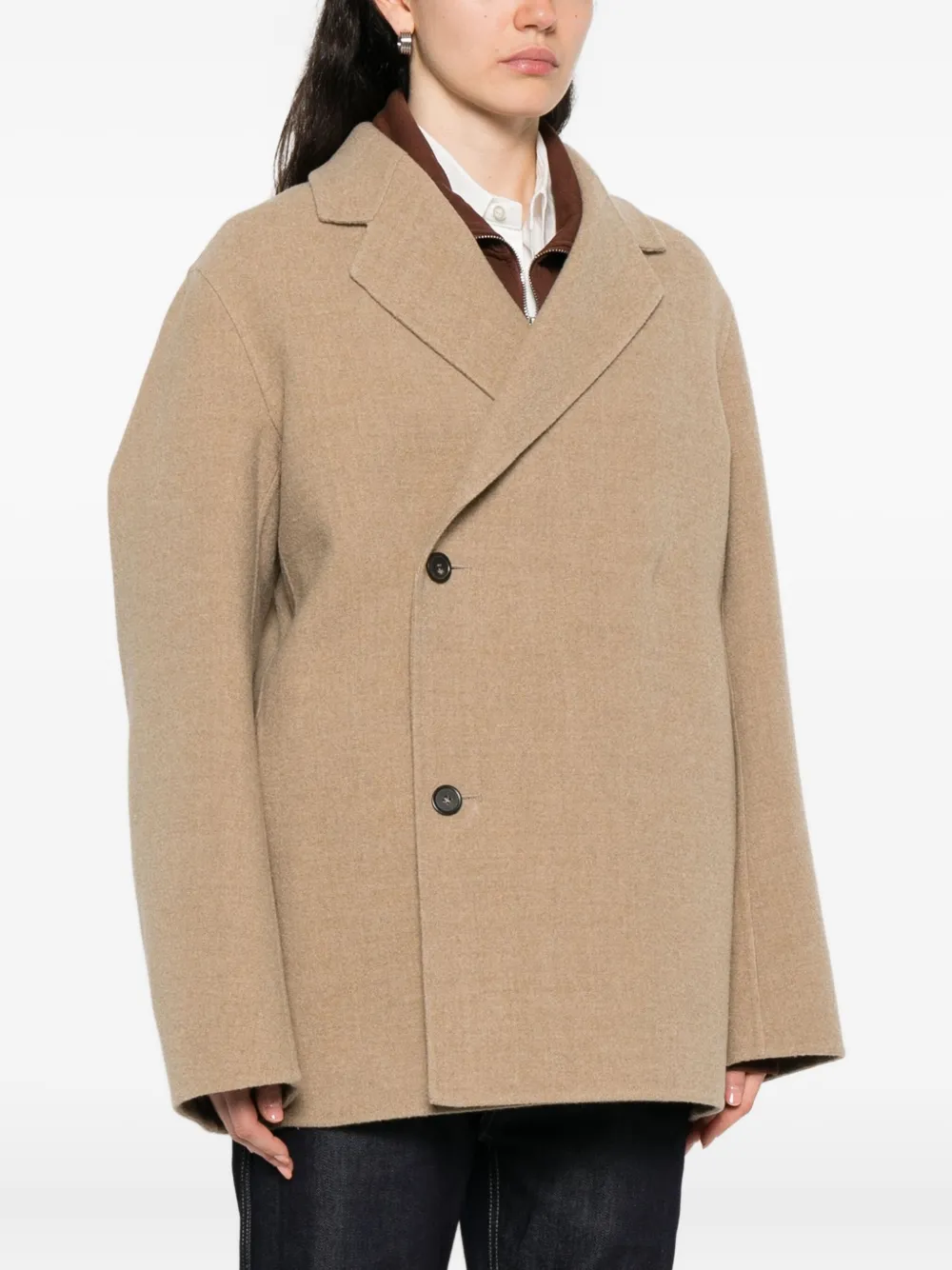 Sofie D'hoore Correggio wollen jas met dubbele rij knopen Beige