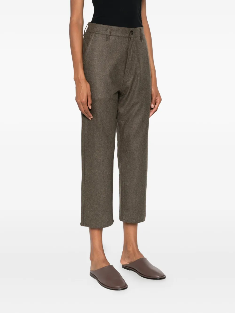 Sofie D'hoore Wollen cropped broek Bruin