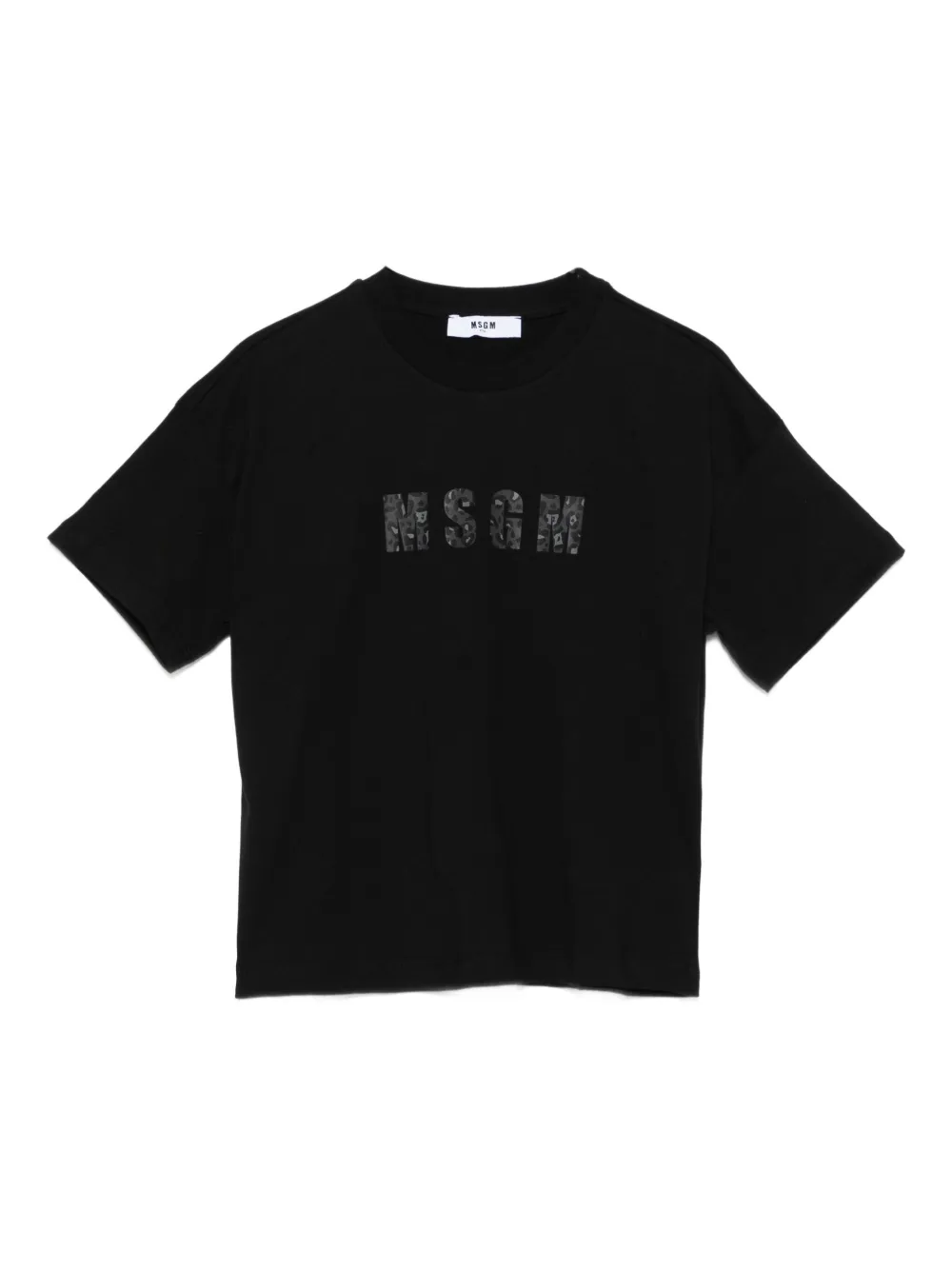 MSGM Kids logo-print cotton T-shirt Zwart