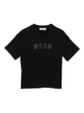 MSGM Kids logo-print cotton T-shirt - Black