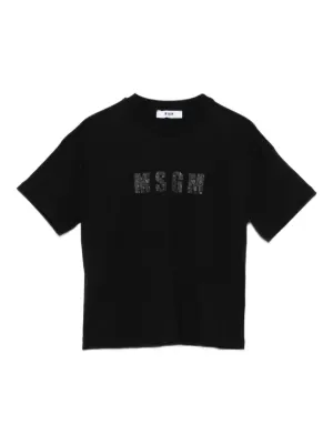 MSGM Kids leopard-print Logo T-shirt | Black | FARFETCH