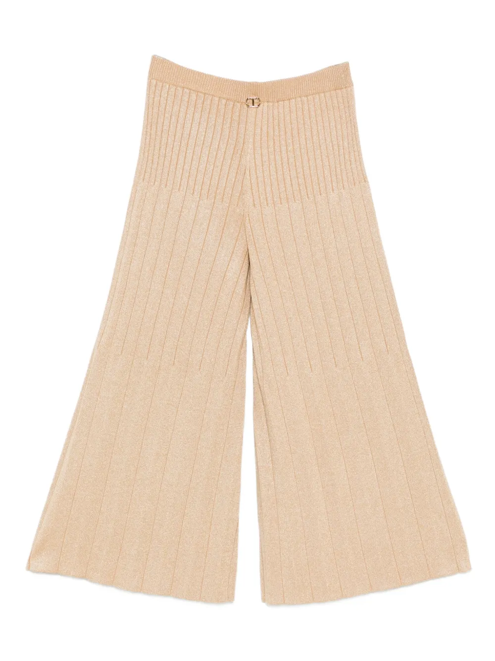 TWINSET Kids ribbed flared trousers Beige