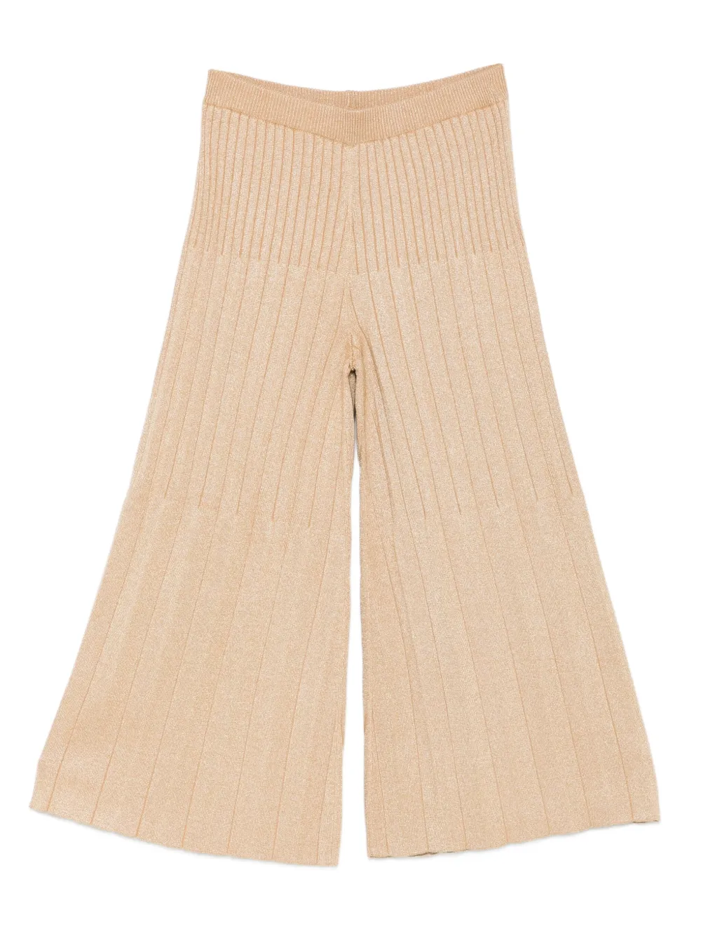 TWINSET Kids ribbed flared trousers Beige