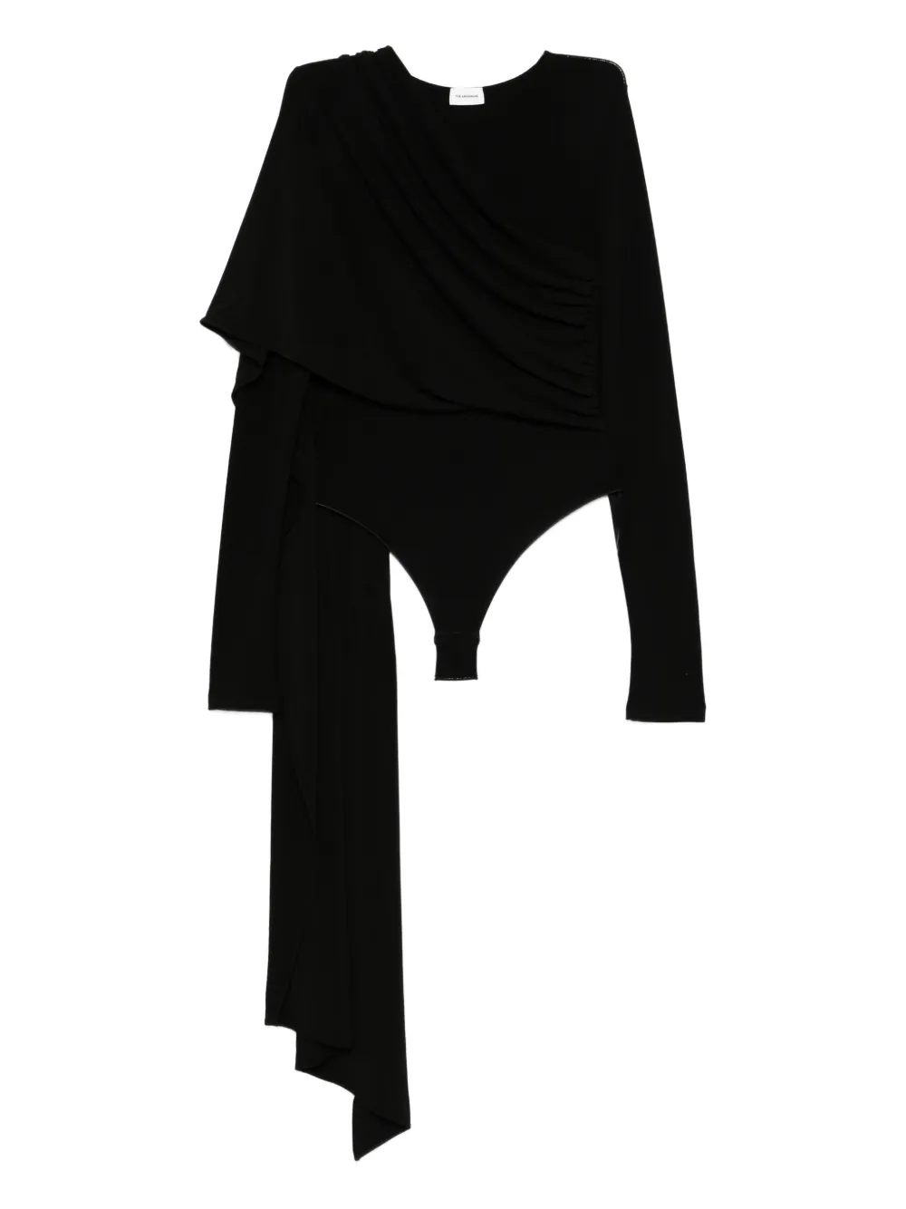 draped asymmetric bodysuit