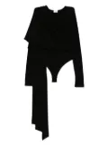 THE ANDAMANE draped asymmetric bodysuit - Black