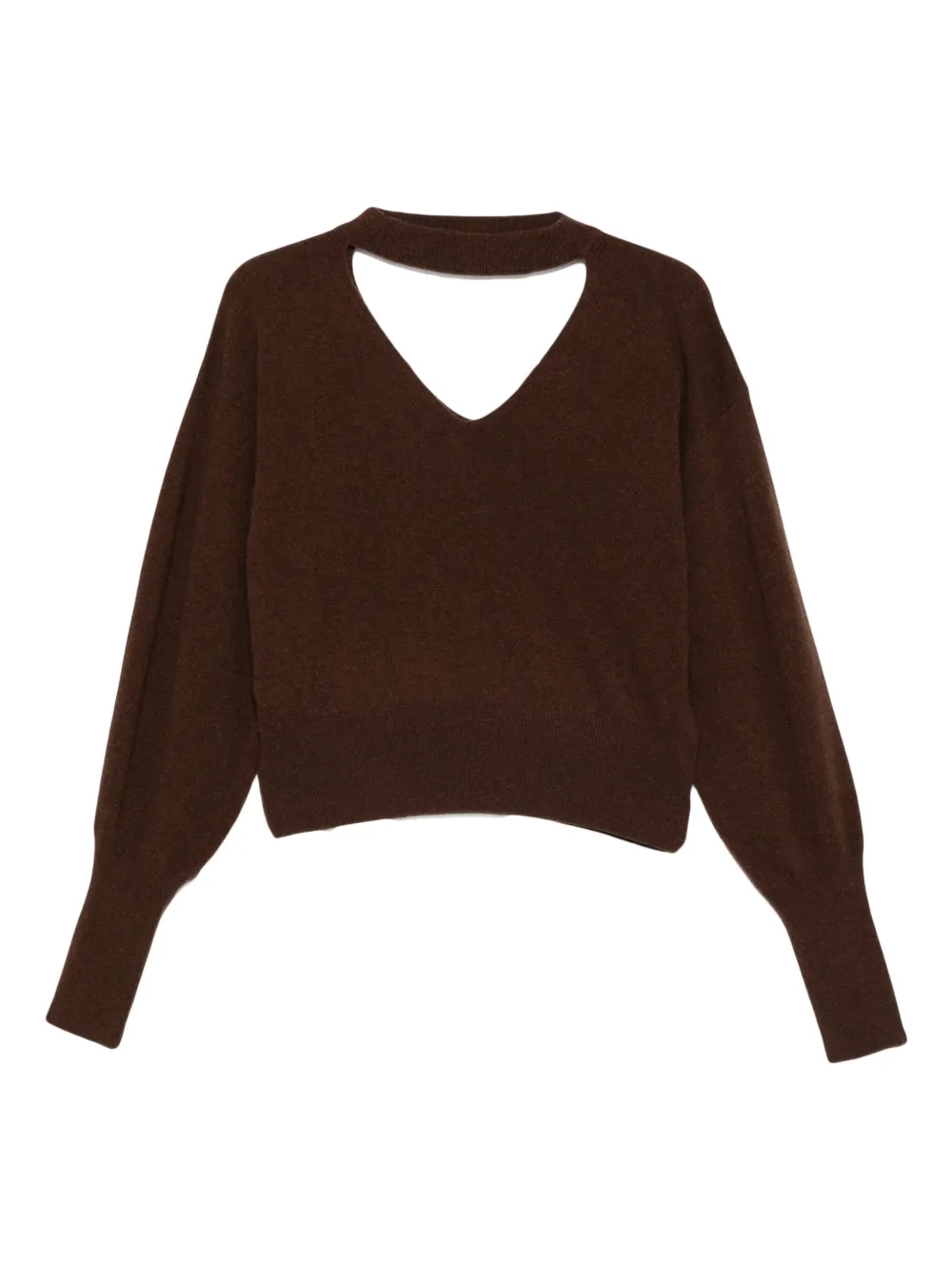 Federica Tosi keyhole-neckline balloon-sleeve sweater Bruin