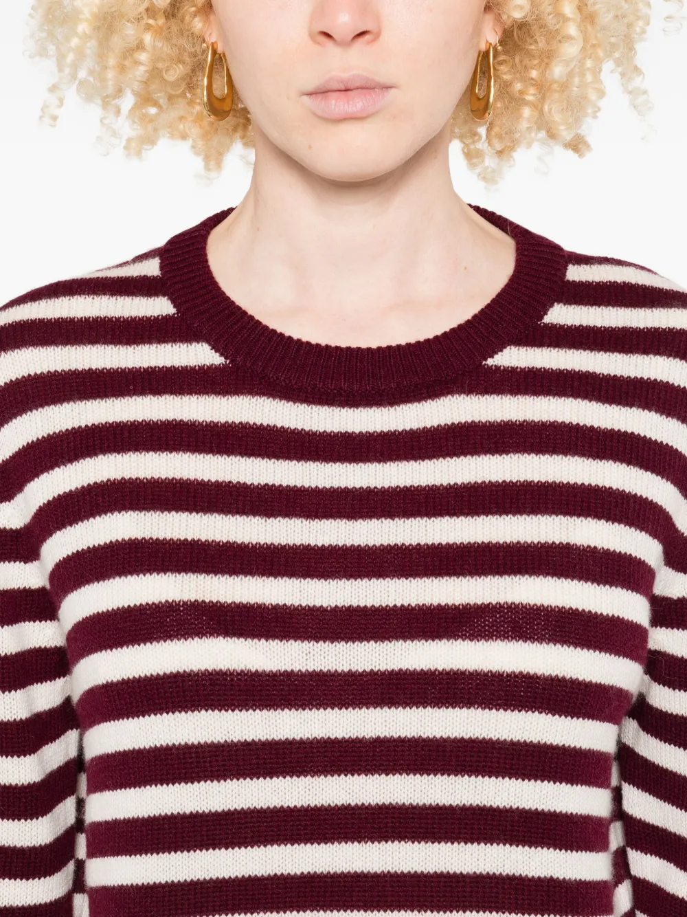 Allude striped wool sweater Beige