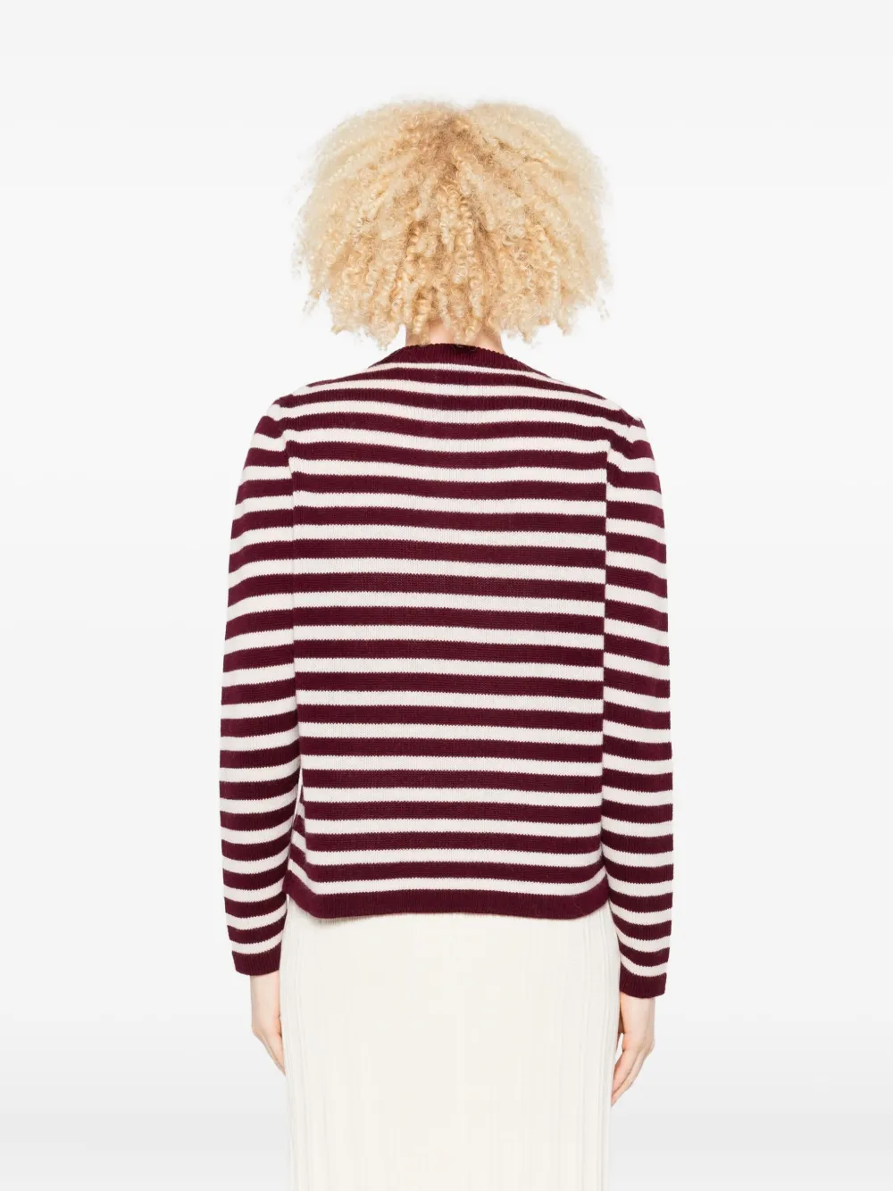 Allude striped wool sweater Beige