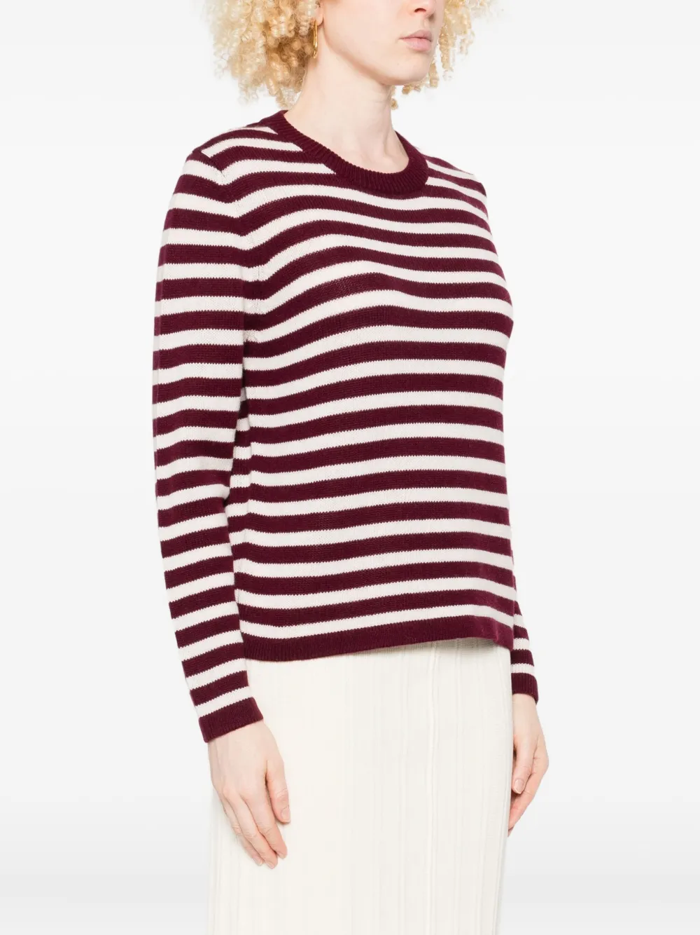 Allude striped wool sweater Beige