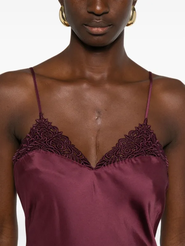 purple lace slip dress Julia Purple Lace Slip Dress Printed / XS