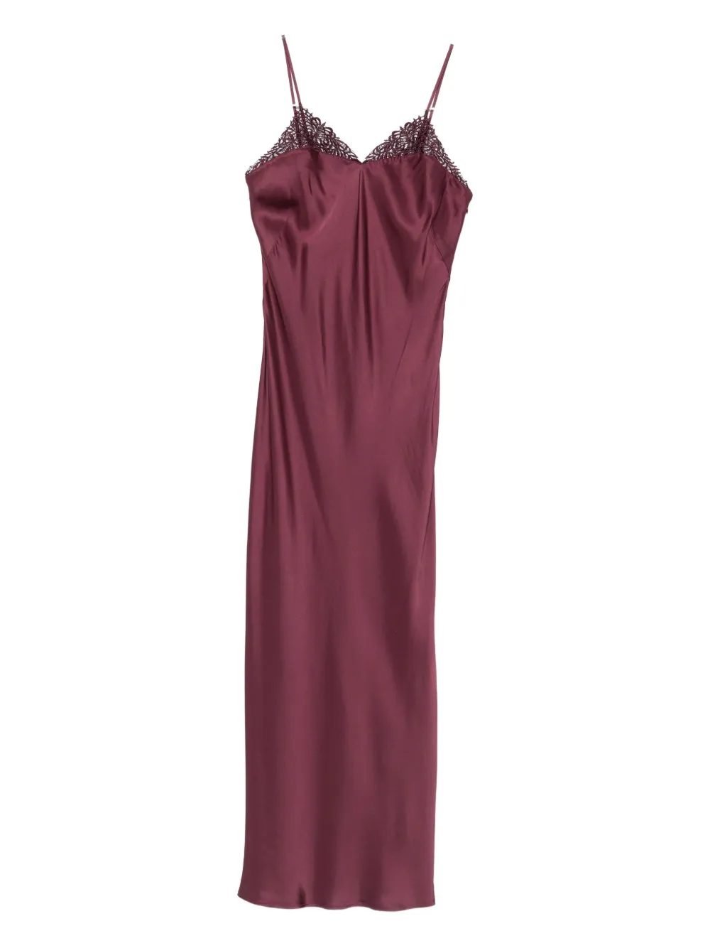 lace-trimmed slip dress