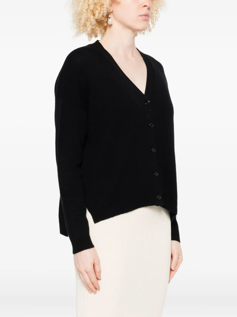 Allude button-front cashmere cardigan Zwart