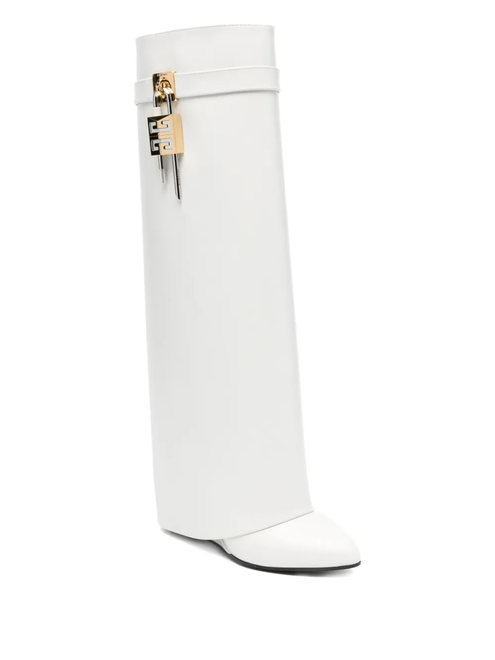 Givenchy 90mm Shark Lock calf-leather boots White