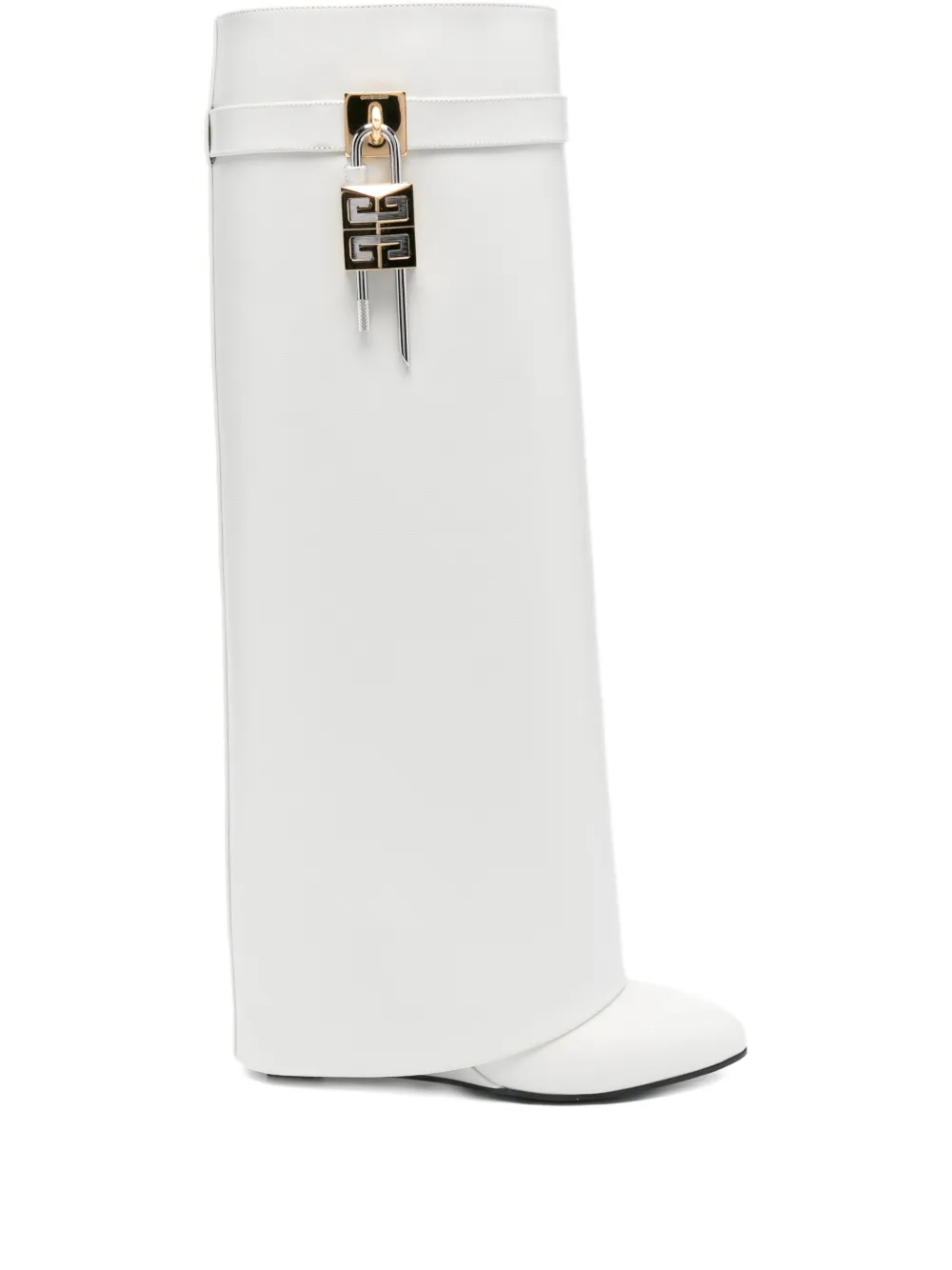 Givenchy 90mm Shark Lock calf-leather boots White