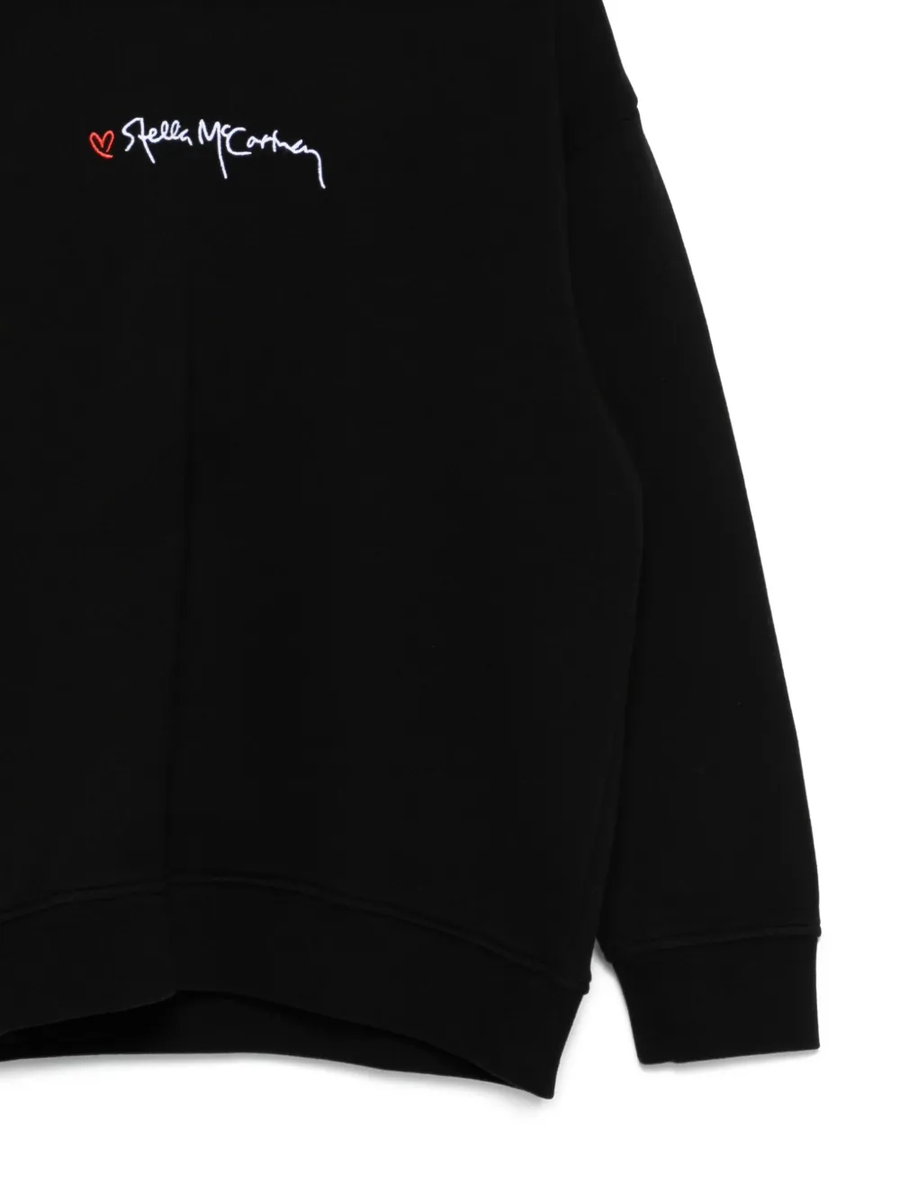 Stella McCartney Kids embroidered-logo hoodie Zwart
