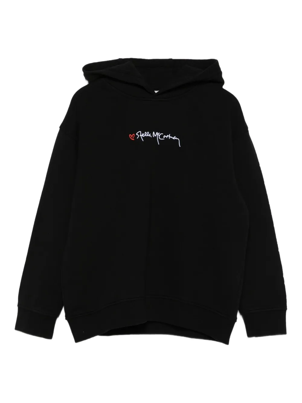 Stella McCartney Kids embroidered-logo hoodie Zwart