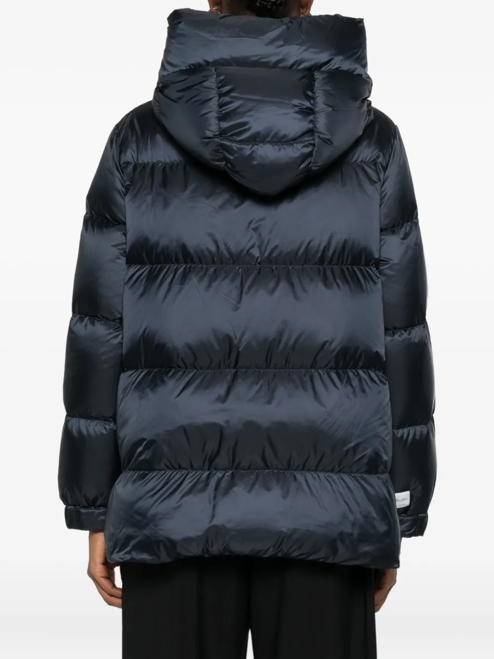 Max Mara Hooded Quilted Coat In Black
