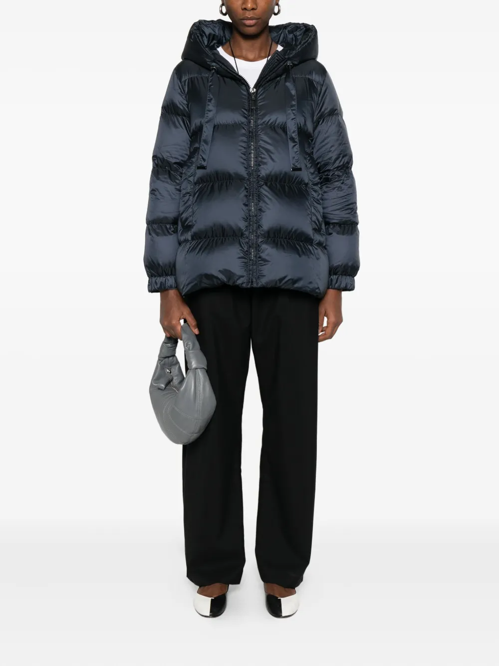 Max Mara hooded quilted coat - Blauw