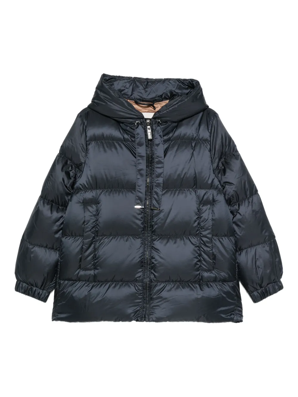 Max Mara フーデッド キルティングコート - ブルー Max Mara フーデッド キルティングコート - ブルー