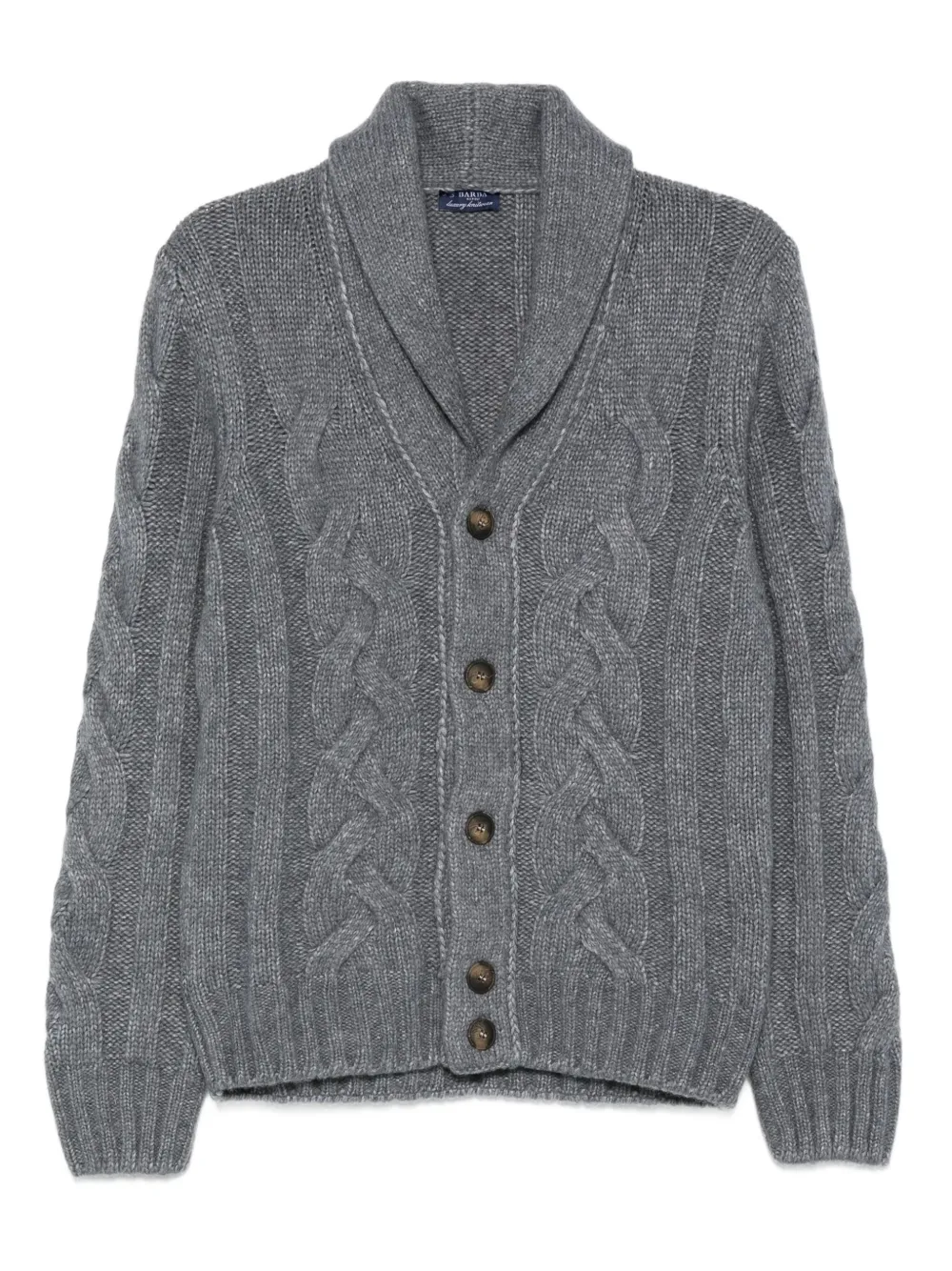 Barba cable-knit shawl-collar cardigan | Blue | Image 1