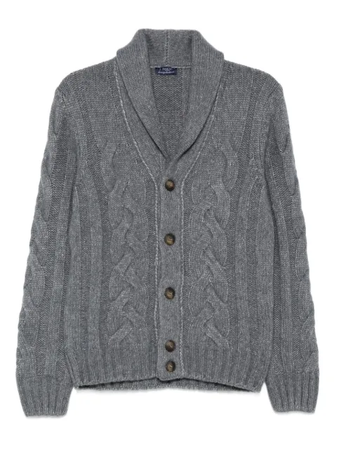 Barba Kabelgebreid vest met sjaalkraag