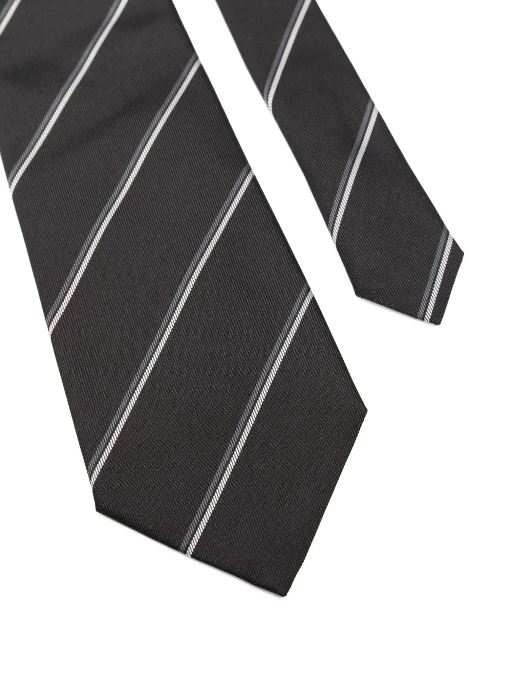 Saint Laurent striped silk tie - Zwart