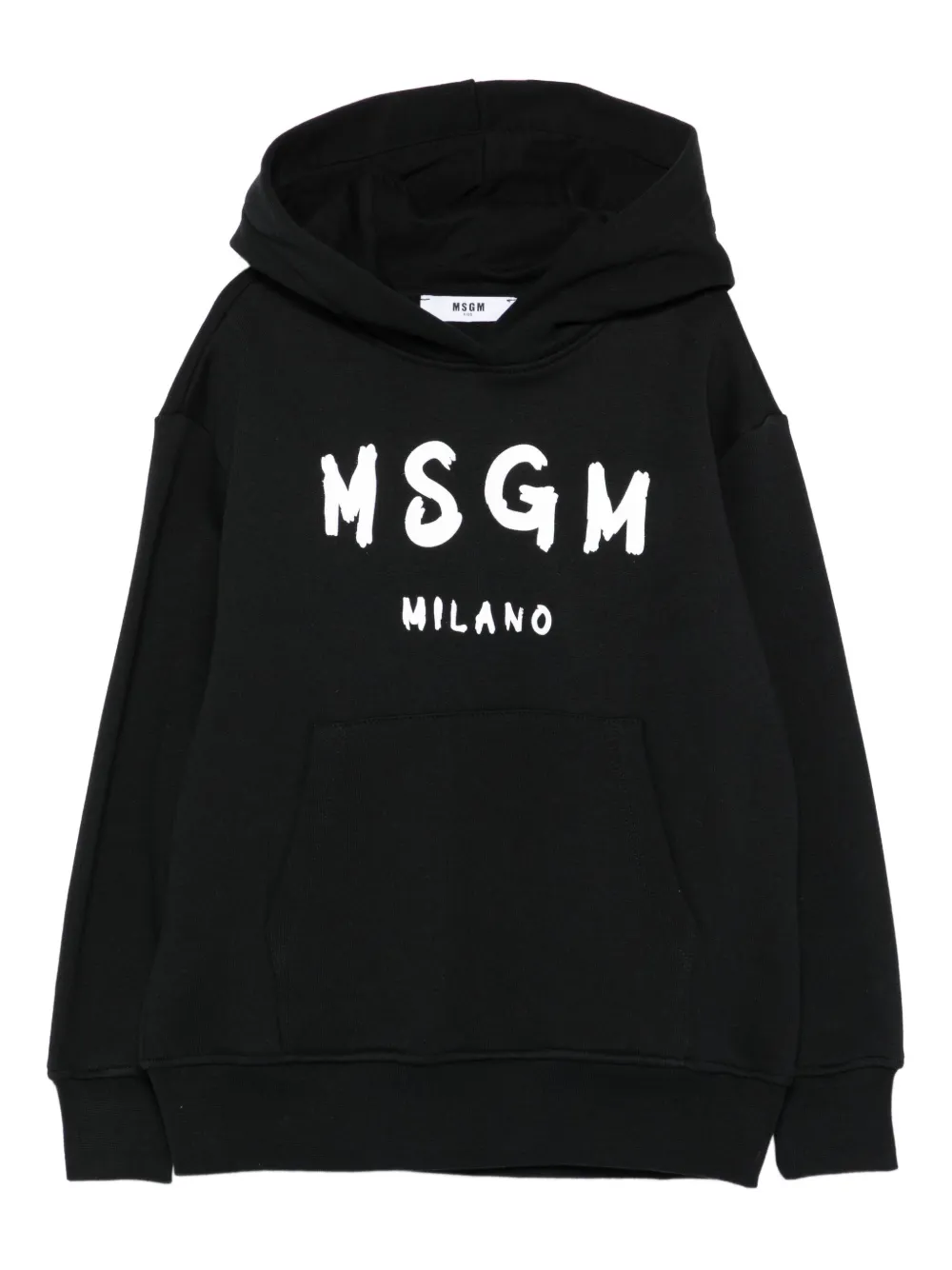 MSGM Kids logo-print hooded top Zwart