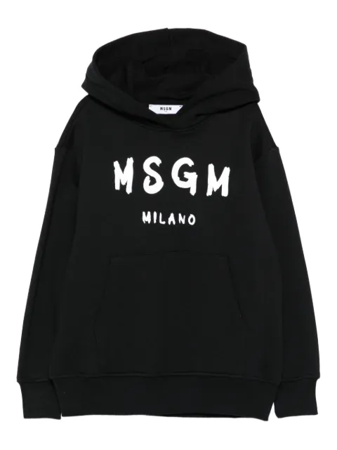 MSGM Kids logo-print hooded top