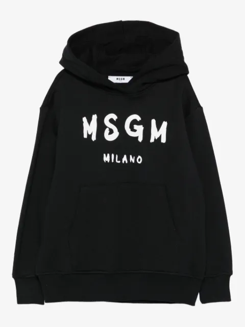 MSGM Kids logo-print hooded top