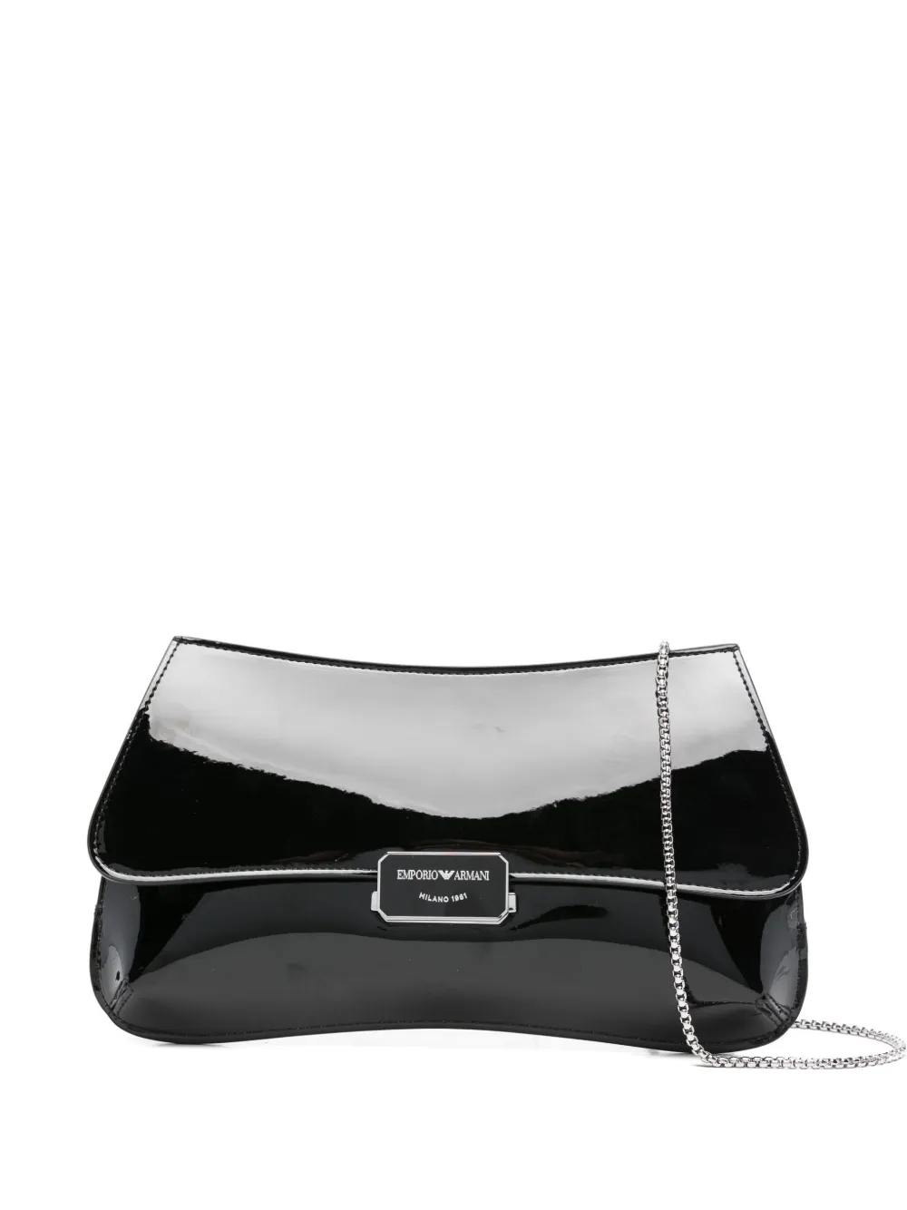 patent-leather flap bag