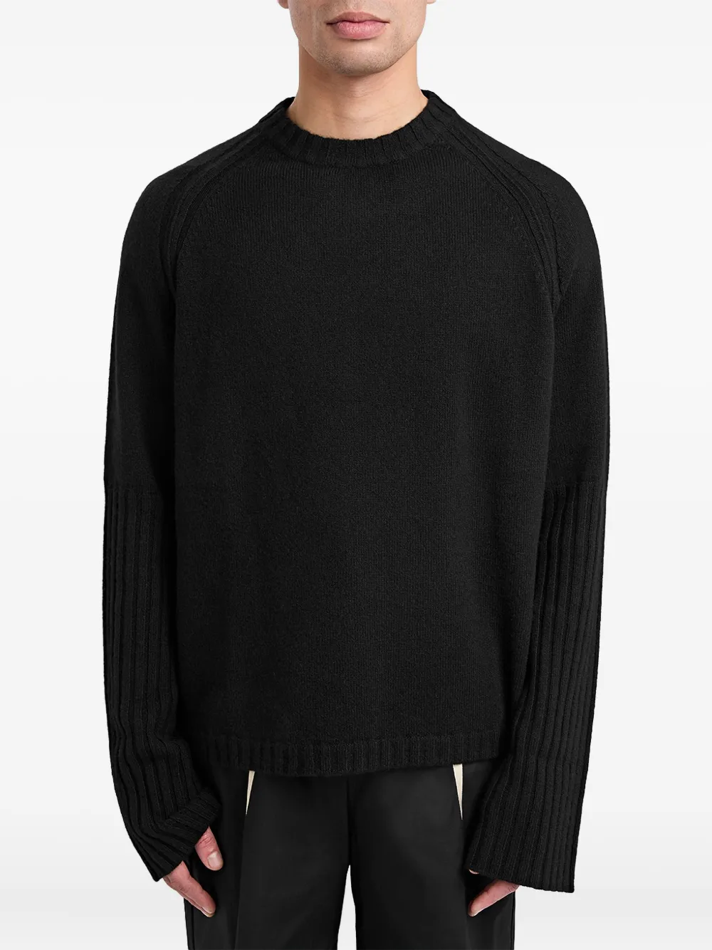 Rick Owens ribbed-cuff raglan sweater | Knitted Sweaters | Image 2