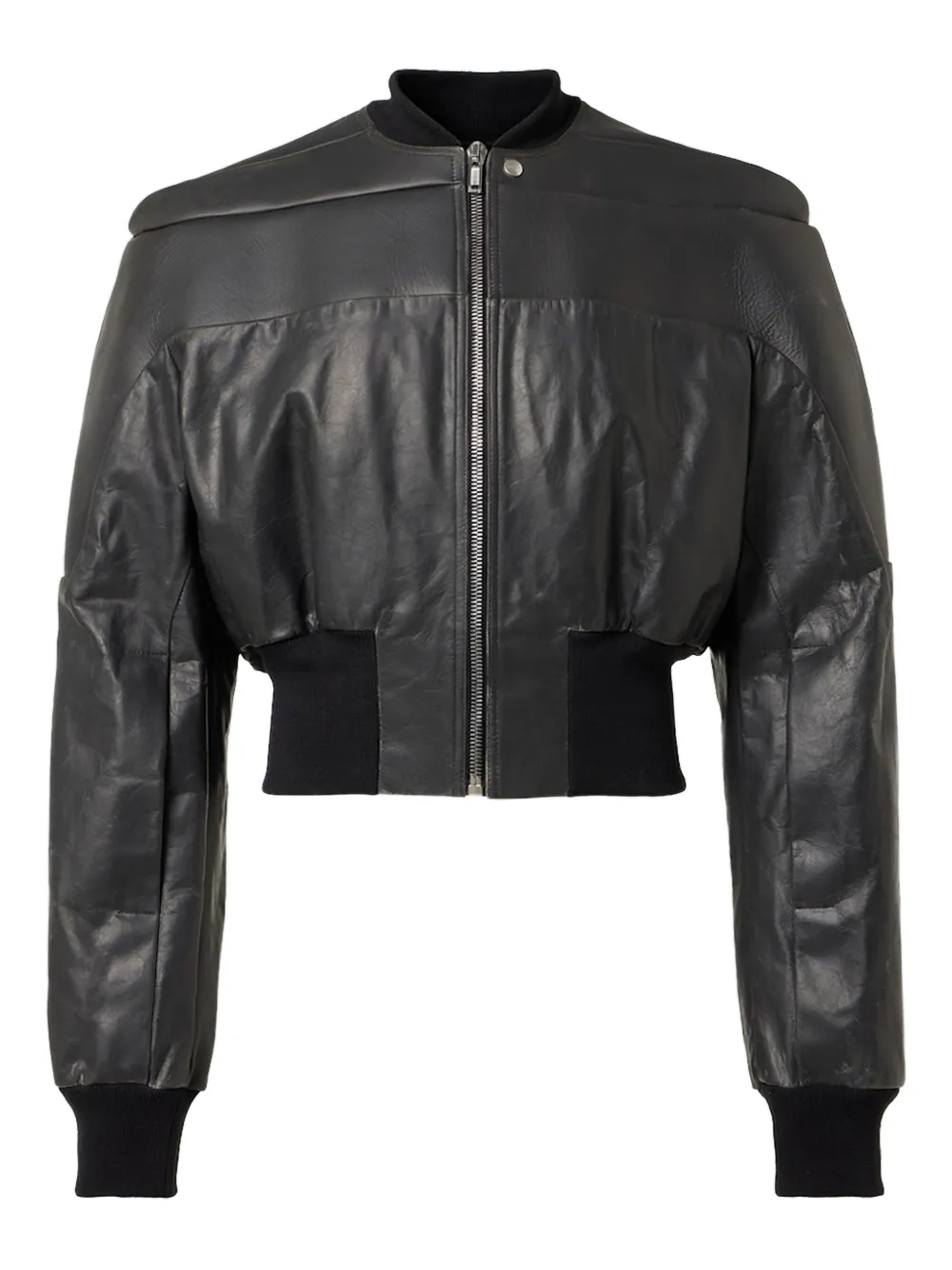 Rick Owens padded-shoulder leather bomber jacket | Black | Image 1