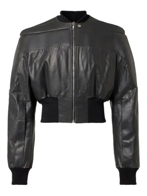 Rick Owens padded-shoulder leather bomber jacket
