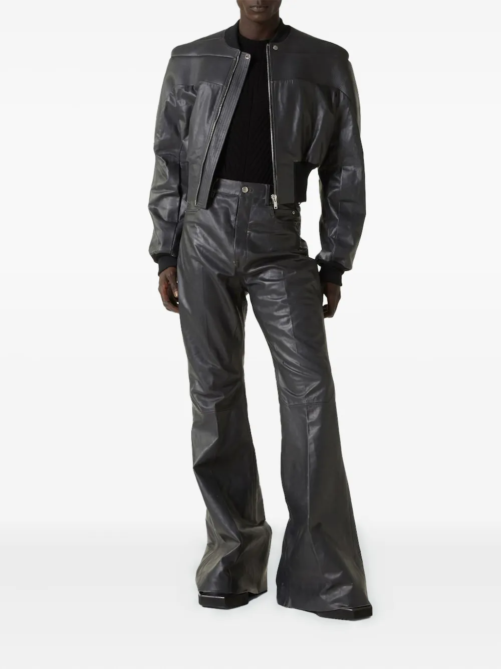 Rick Owens padded-shoulder leather bomber jacket | Leather Jackets | Image 2
