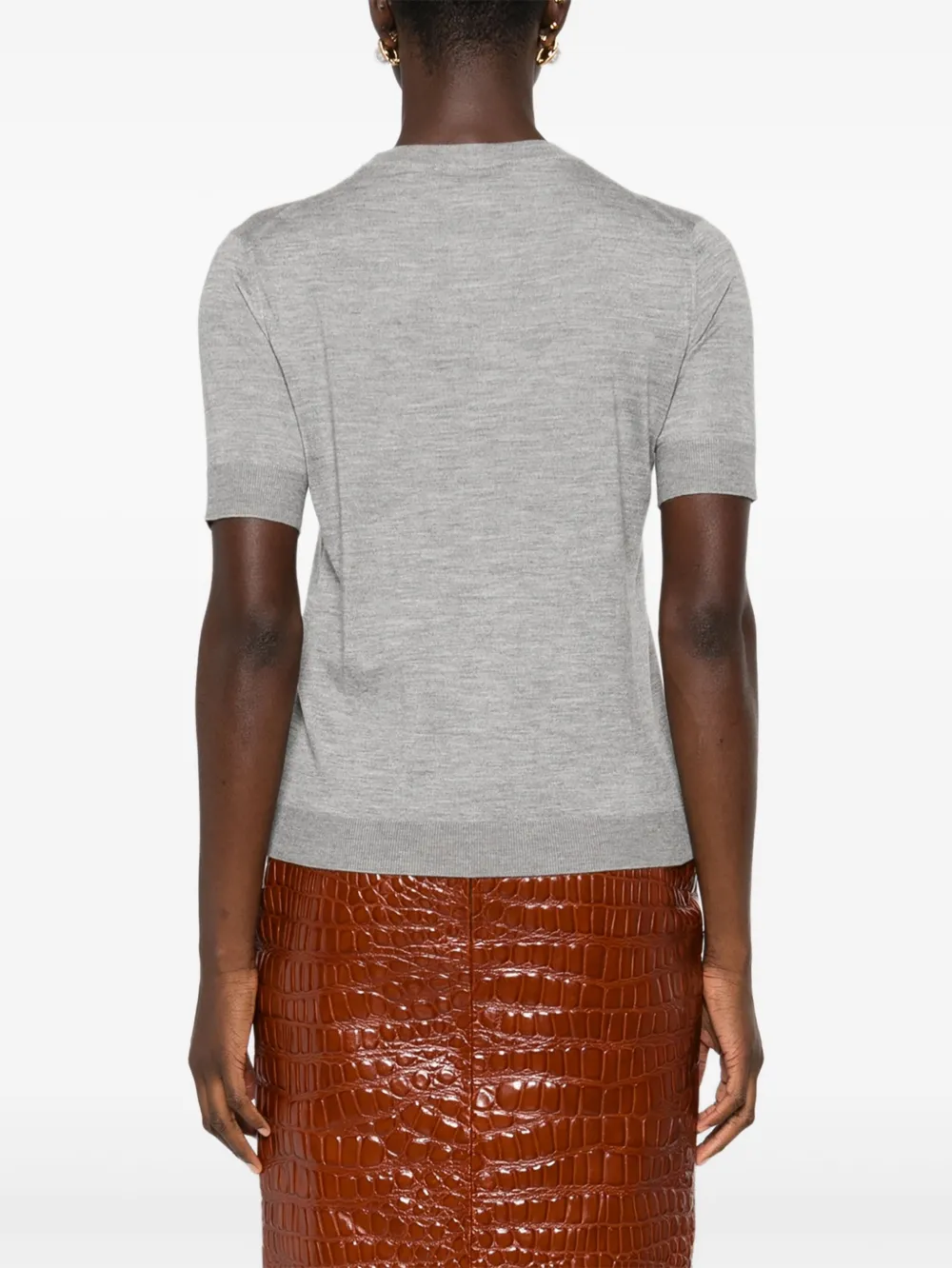 Gucci T-shirt met geborduurd logo Grijs