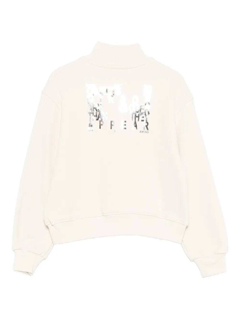 MSGM Kids mock-neck logo sweatshirt Beige