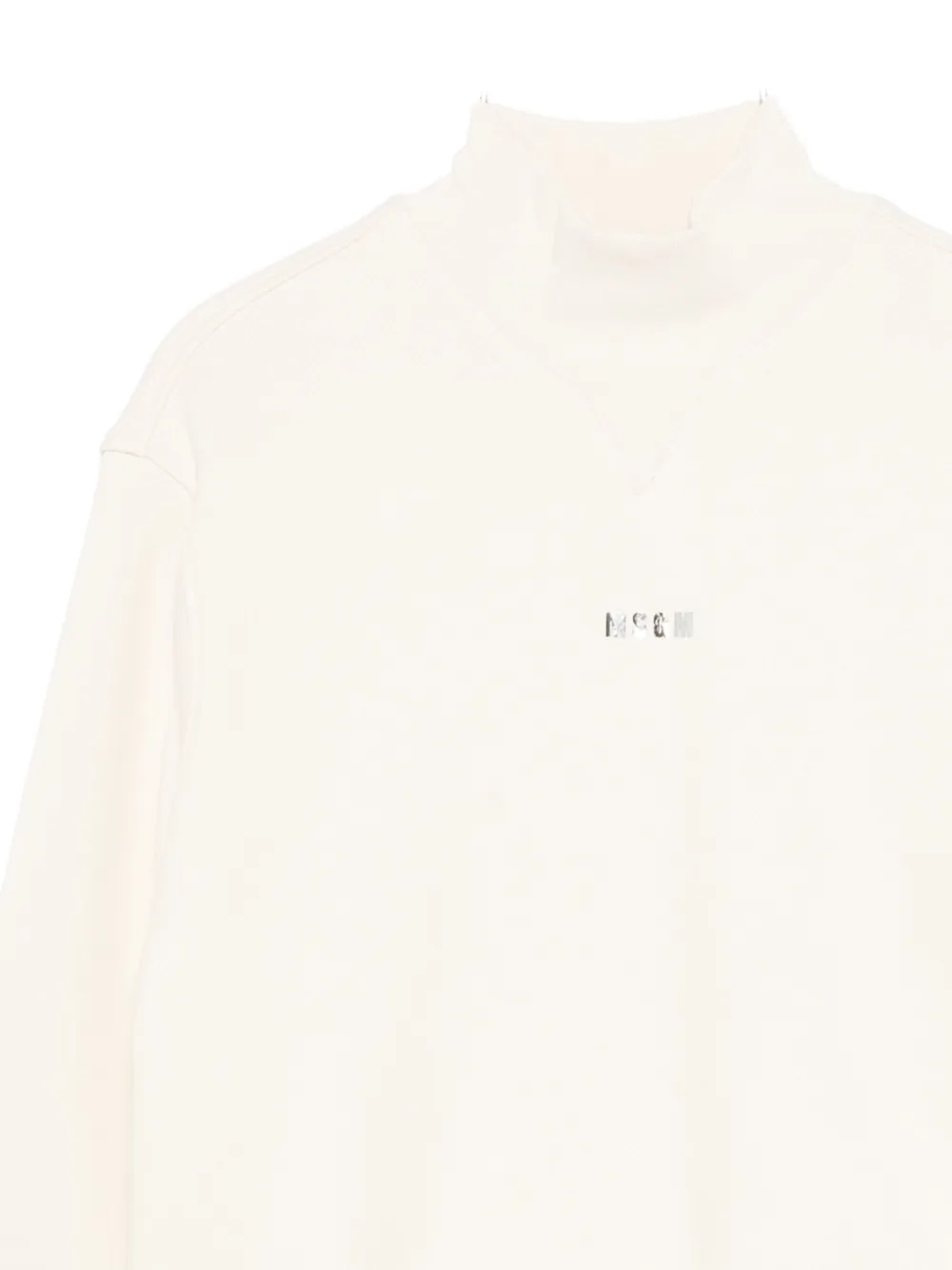 MSGM Kids mock-neck logo sweatshirt Beige