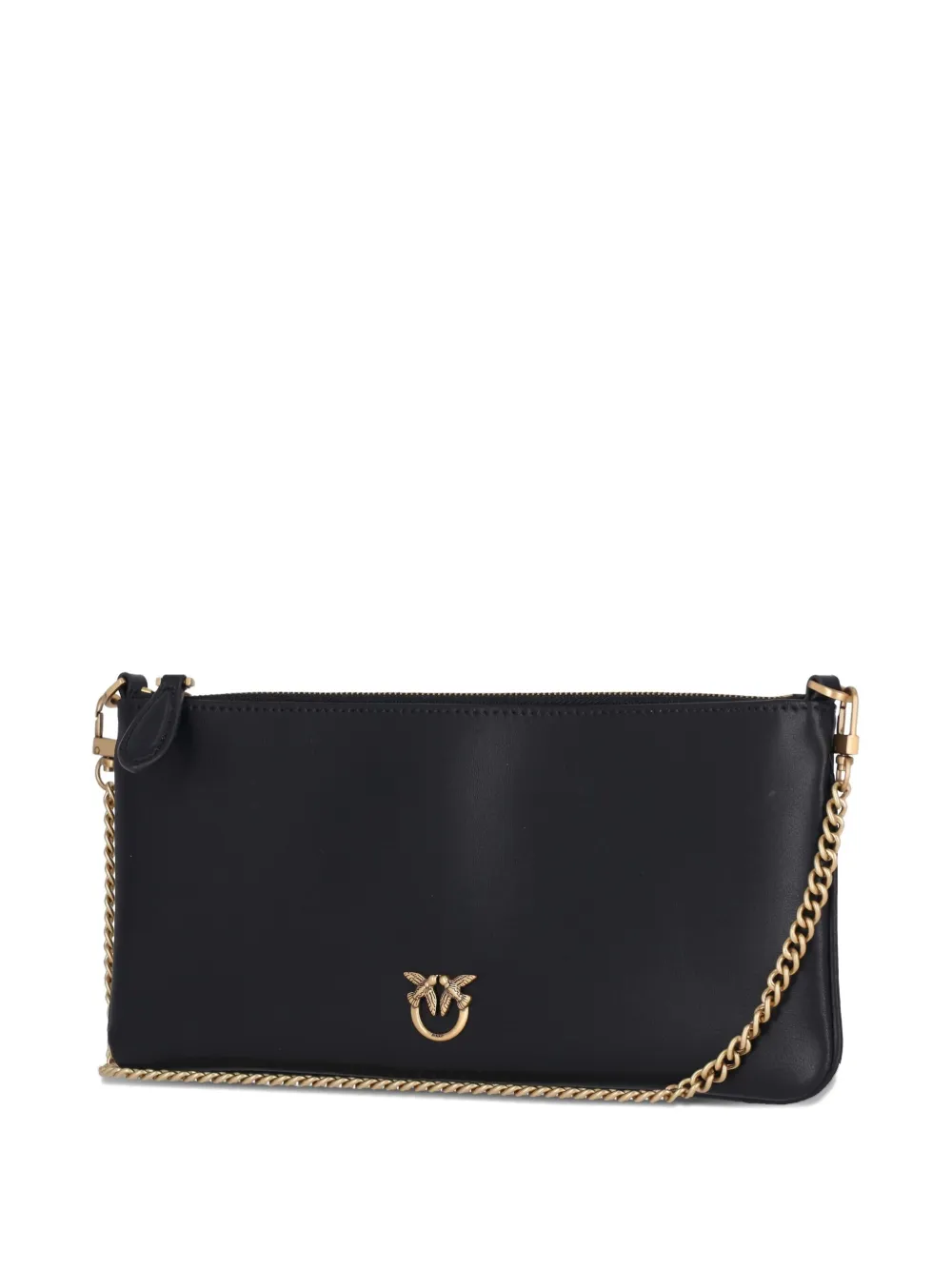 PINKO chain-strap zipped clutch bag Zwart