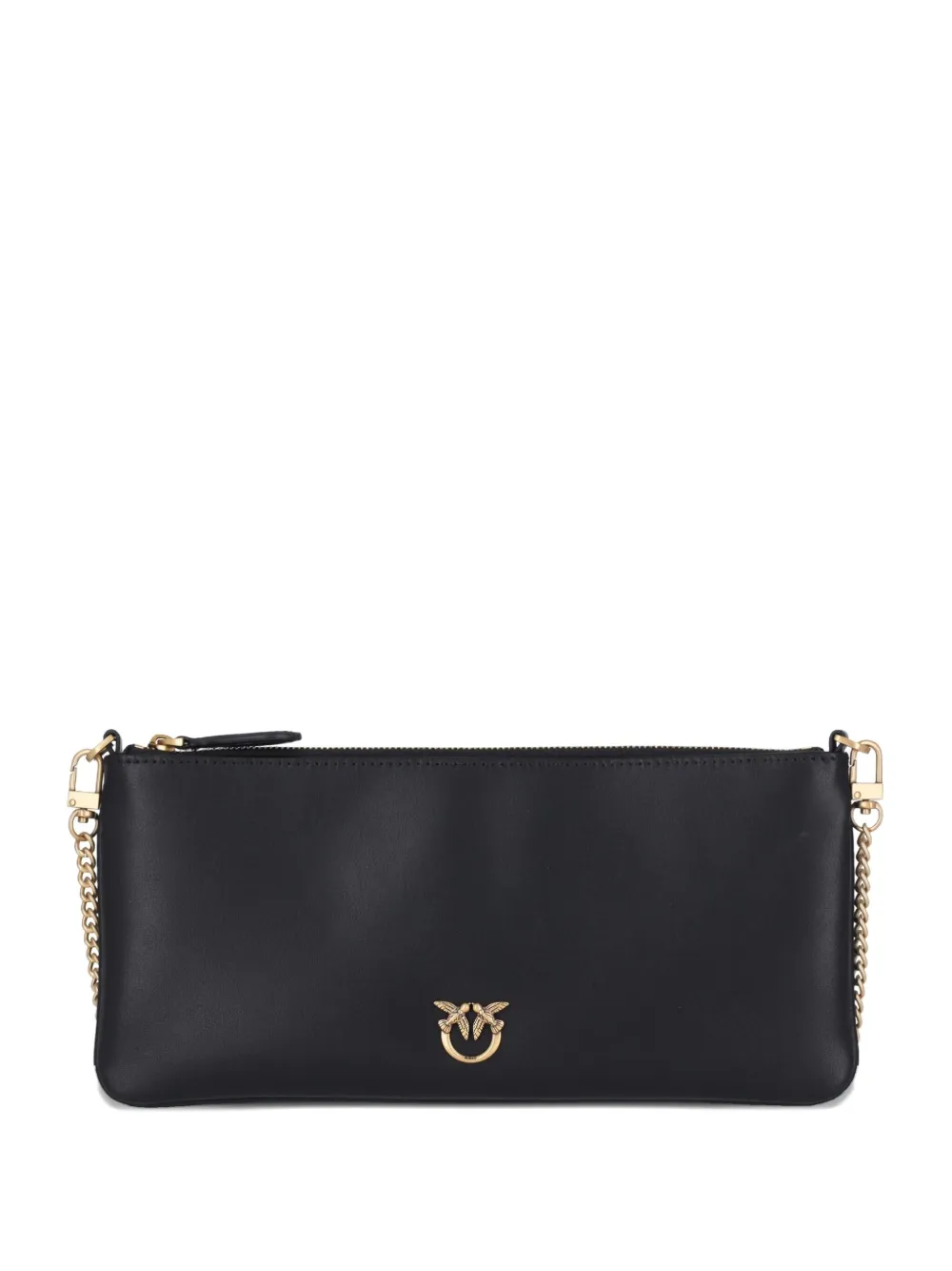 PINKO chain-strap zipped clutch bag Zwart