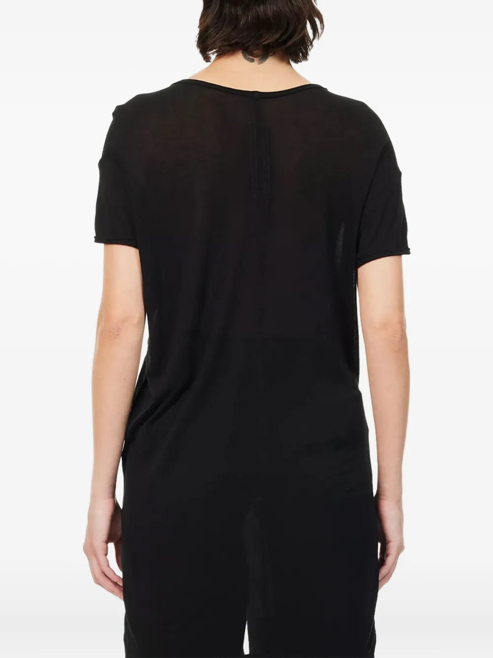 Rick Owens Asymmetrical Short-sleeve Top In Black