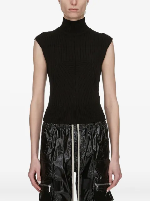 Rick Owens ribbed turtleneck sleeveless top