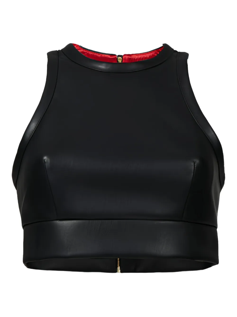 Lika zip-fastening cropped tank top | Black | Image 1