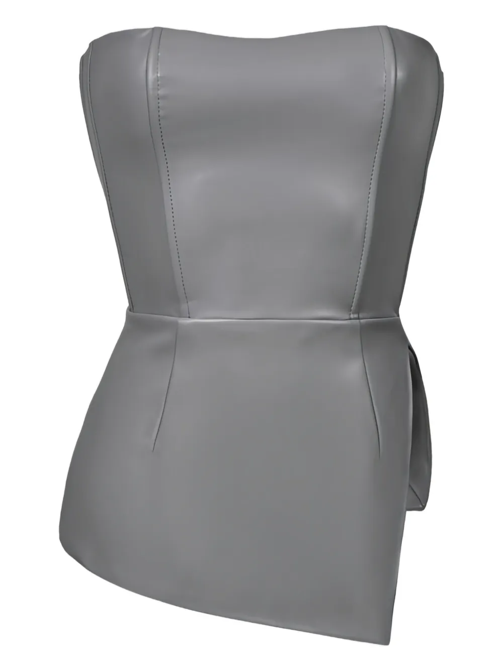 Lika lace-up asymmetrical corset top | Grey | Image 1