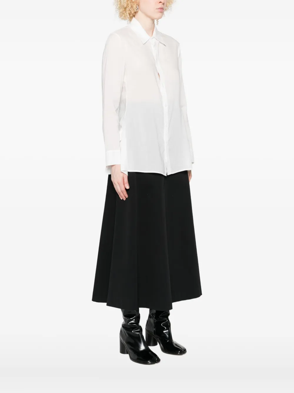 Yohji Yamamoto Flared Button-fastening Shirt In White